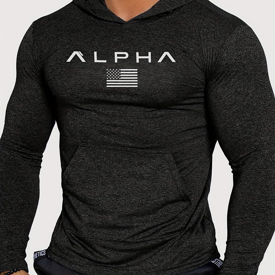 Men’s Athletic Top With Hood, Moisture-wicking, Breathable, And , Running, Training, And Casual Wear Base Layers & Compression Shop Online at Dubai Trades 2