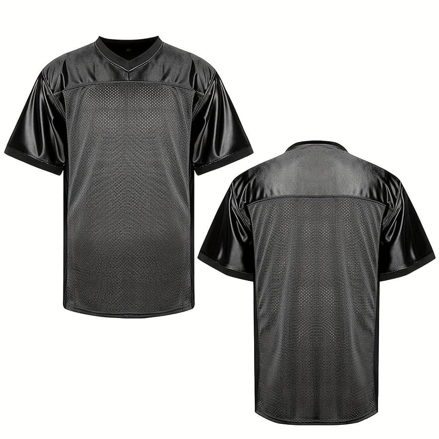 Men’s Breathable Mesh Football Jersey – Lightweight, Moisture-wicking V-neck Uniform For Training, Practice & Outdoor Sports, Orange With Black Neckline & Pockets Clothing Shop Online at Dubai Trades 2