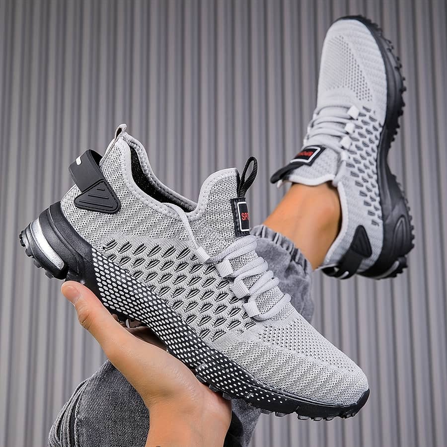 Men’s Breathable Sneakers – Casual Athletic Footwear With Cushioned Eva Sole, Traction Outsole, Lace-up Low-top In Gray/ For Activities Clothing, Shoes & Jewelry Shop Online at Dubai Trades 2