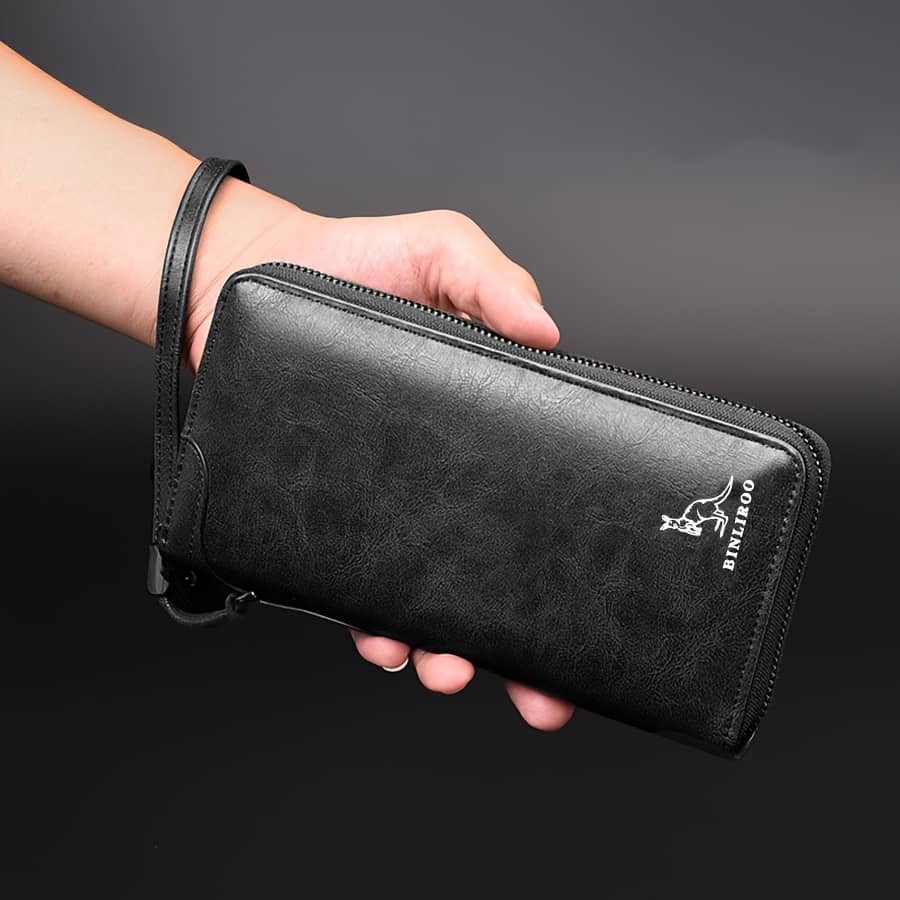 Men’s Business Long Wallet With Integrated Card Holder For Driving Licenses, A Stylish Clutch For Mobile Phones, Made Of Pu Leather With A Zipper, Casual And . Accessories Shop Online at Dubai Trades 2