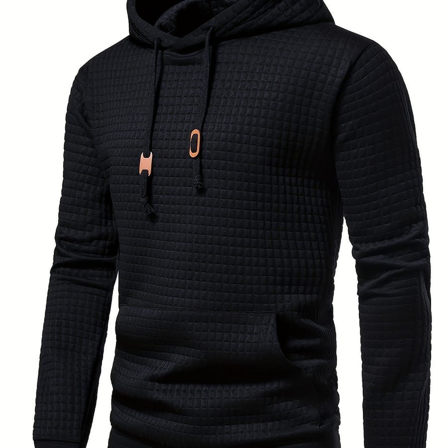 Men’s Casual Plaid Hooded Sweatshirt With Pockets, 100% Polyester Knit Fabric, Long Sleeve Pullover For Sports & Beach, Regular Fit, Autumn/winter Collection Hiking & Outdoor Recreation Clothing Shop Online at Dubai Trades 2