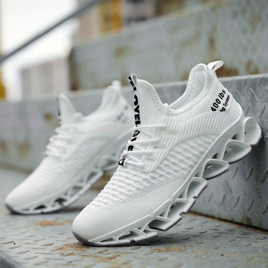Men’s Casual Sports Shoes With Geometric Fabric Upper And Lace-up Closure, Rubber Sole Clothing, Shoes & Jewelry Shop Online at Dubai Trades 2
