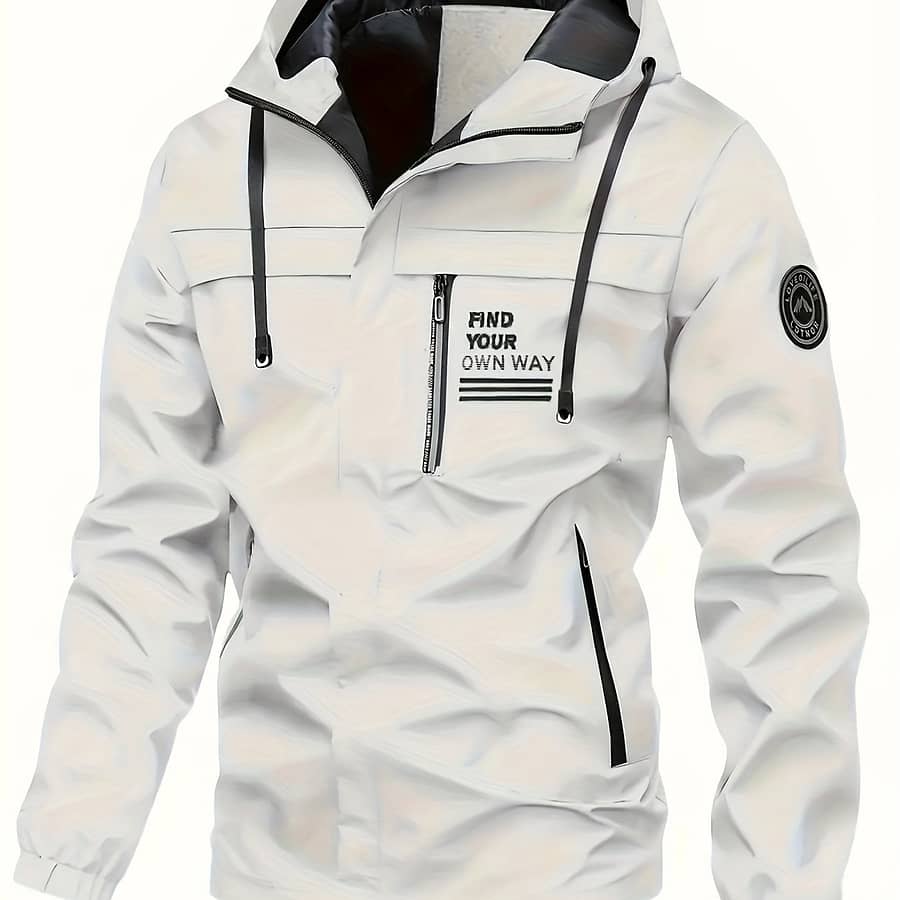 Men’s Fashion Casual Windbreaker With Hood And Zip Pockets – Light And Breathable Clothing Shop Online at Dubai Trades 2