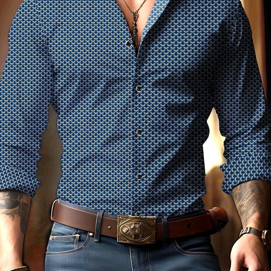 Men’s Fashion Polyester Shirt, Cs5844, All-, Skinny Fit, Lapel Collar, Button Detail, Woven Fabric, 100% Polyester, , 120g/m² – Adult Business Casual Wear Clothing Shop Online at Dubai Trades 2