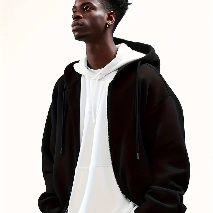 Men’s Hooded Jacket Casual Long-sleeved Hoodie With Zipper Gym Sports Hoodie Fall Coat Clothing Shop Online at Dubai Trades 2