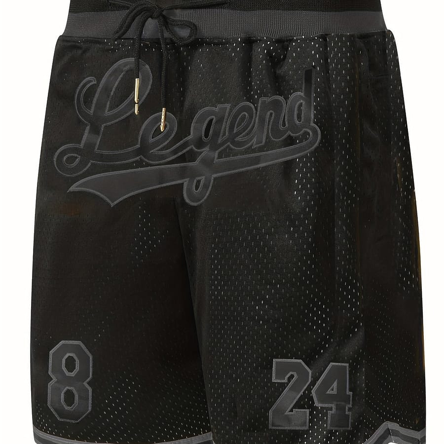 Men’s Letter Embroidery For Basketball, Quick Drying Comfy Breathable Mesh Shorts With Pockets Basketball Shop Online at Dubai Trades 2
