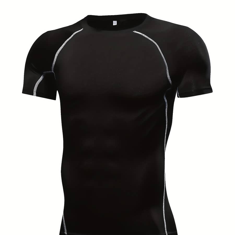 Men’s Quick-drying Sports T-shirt, Casual Breathable Crew Neck Short Sleeves For Base Layers & Compression Shop Online at Dubai Trades 2