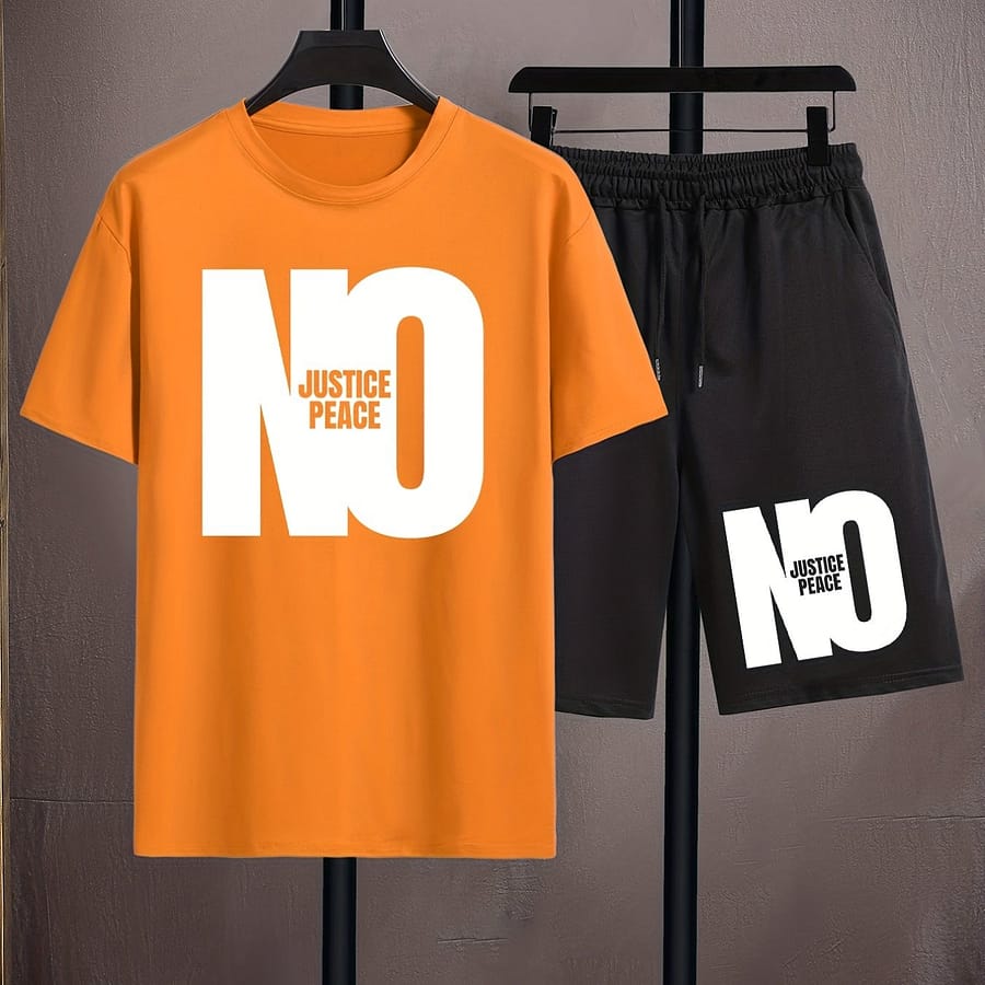 Men’s Relaxed Casual Fashion Printing Comfortable Round-necked Short-sleeved T-shirt And Shorts Sets Active Shop Online at Dubai Trades 2