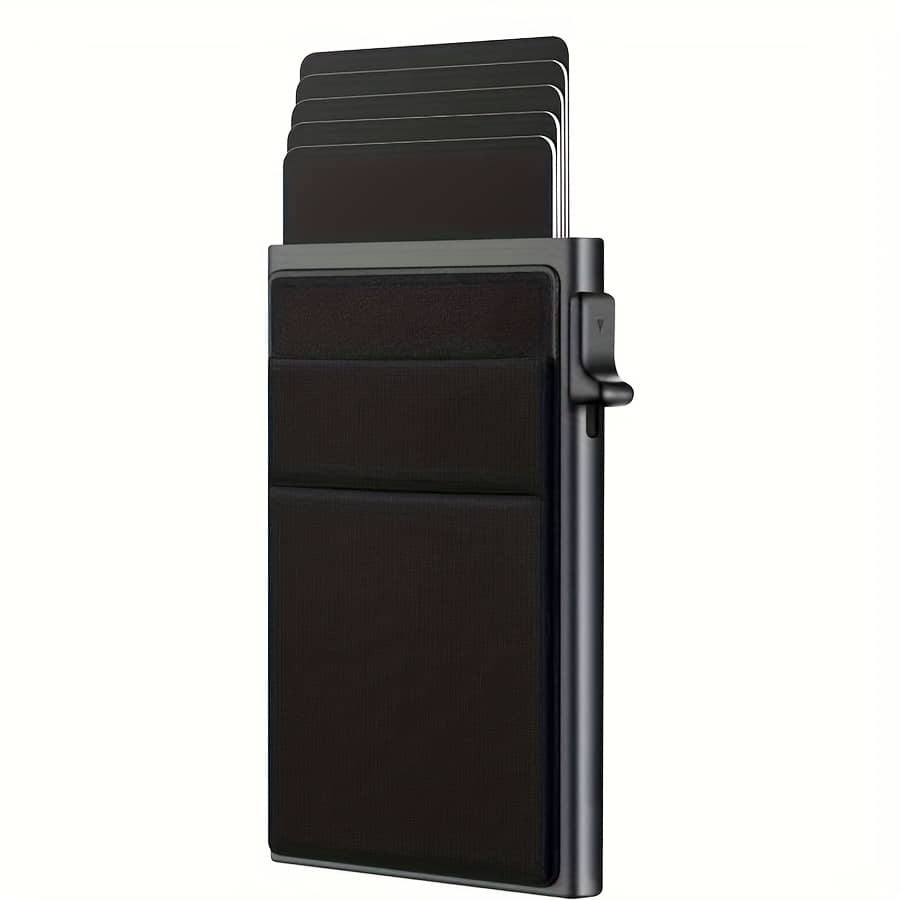 Men’s Rfid Blocking Pop-up Wallet With – Sleek Black Minimalist Credit Card Holder, For Everyday Use, Rfid | Sleek Wallet Design | Durable Exterior, Small Wallet Accessories Shop Online at Dubai Trades 2