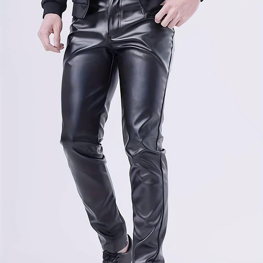 Men’s Slim-fit Stretch Casual Pants – Solid Black, Comfortable & Stylish For Casual Attire Active Shop Online at Dubai Trades 2