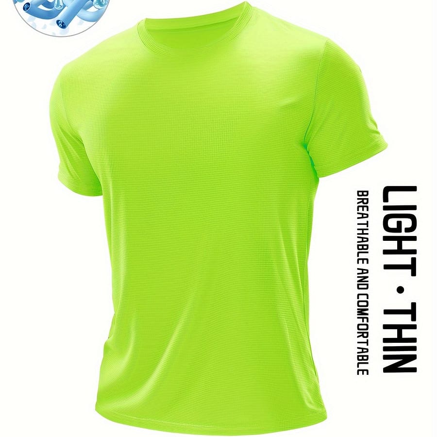 Men’s T-shirt, Active Breathable Slim-fit Short Sleeve Crew Neck Tee, Men’s Clothing For Workout Clothing Shop Online at Dubai Trades 2