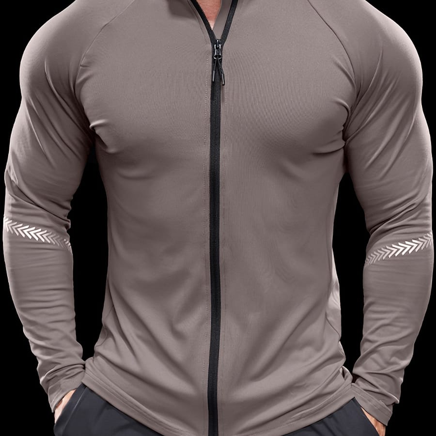Men’s Ultra-breathable Mid Stretch Long Sleeve Jacket, Quick Dry Lightweight Design Sportswear Tops For Spring/fall Outdoor Basketball, Cycling And Hiking Base Layers & Compression Shop Online at Dubai Trades 2