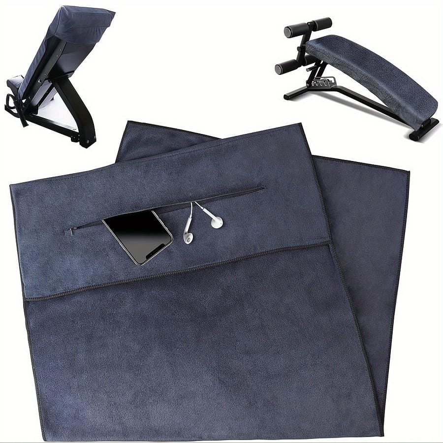 Microfiber Gym Towel 47″x20″ With Zipper Pouch – Lightweight, Super Absorbent For Fitness & Training, Dark Grey Camping & Hiking Shop Online at Dubai Trades 2