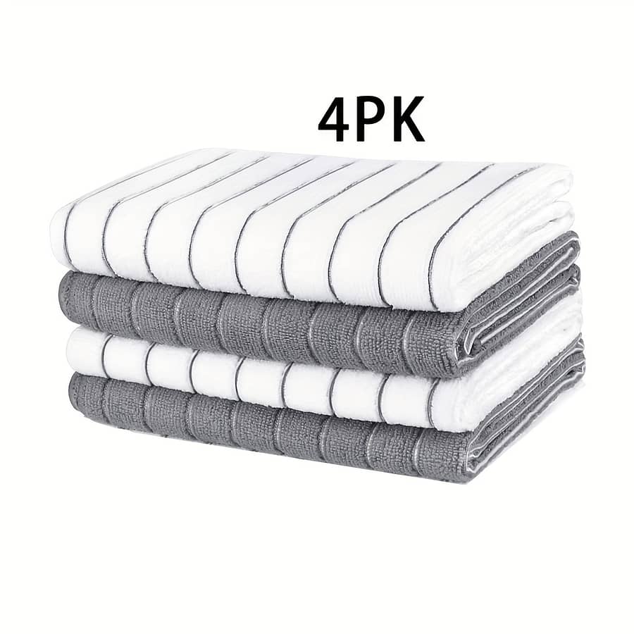 Microfiber Kitchen Towels – Rapidly Suck Up Liquids With Stylish Extra-wide Gray & , Extra-thick, For Effortless Cleaning And Drying Cleaning Cloths Shop Online at Dubai Trades 2