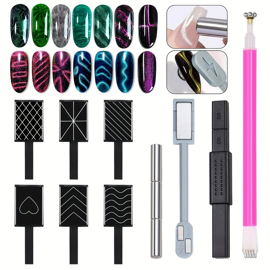 Misscheering 12pcs Cat Set For Nail Art – Includes Floral, Lightning Bolt & Plum Designs With Pink Gradient Tool – Odorless, For Stunning Gel Polish Designs, Cat Art Beauty & Personal Care Shop Online at Dubai Trades 2