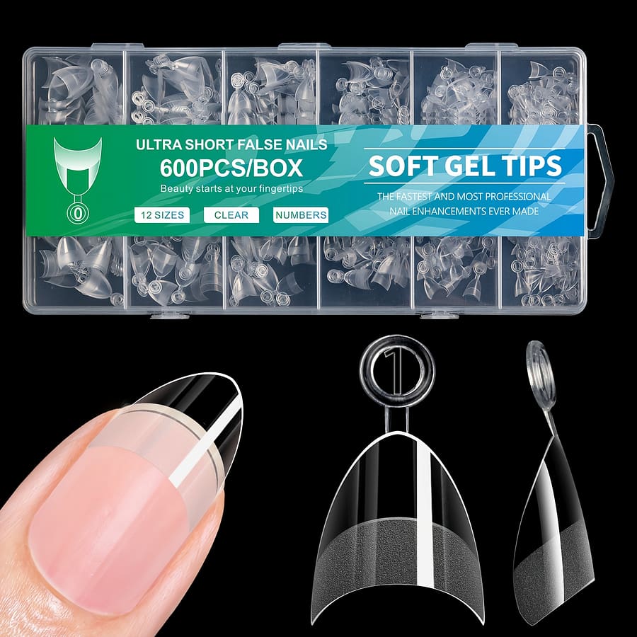 Misscheering 600pcs Square Shape Short Length Glossy Geometric Pattern Transparent Nail Tips Beauty & Personal Care Shop Online at Dubai Trades 2
