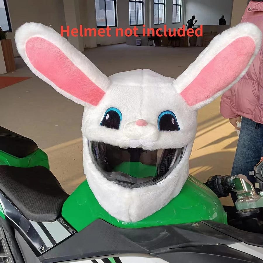 Motorcycle Helmet Protective Hood Cartoon Plush Suit Full Face Outdoor Fun Rabbit Design Helmet Cover Automotive Shop Online at Dubai Trades 2