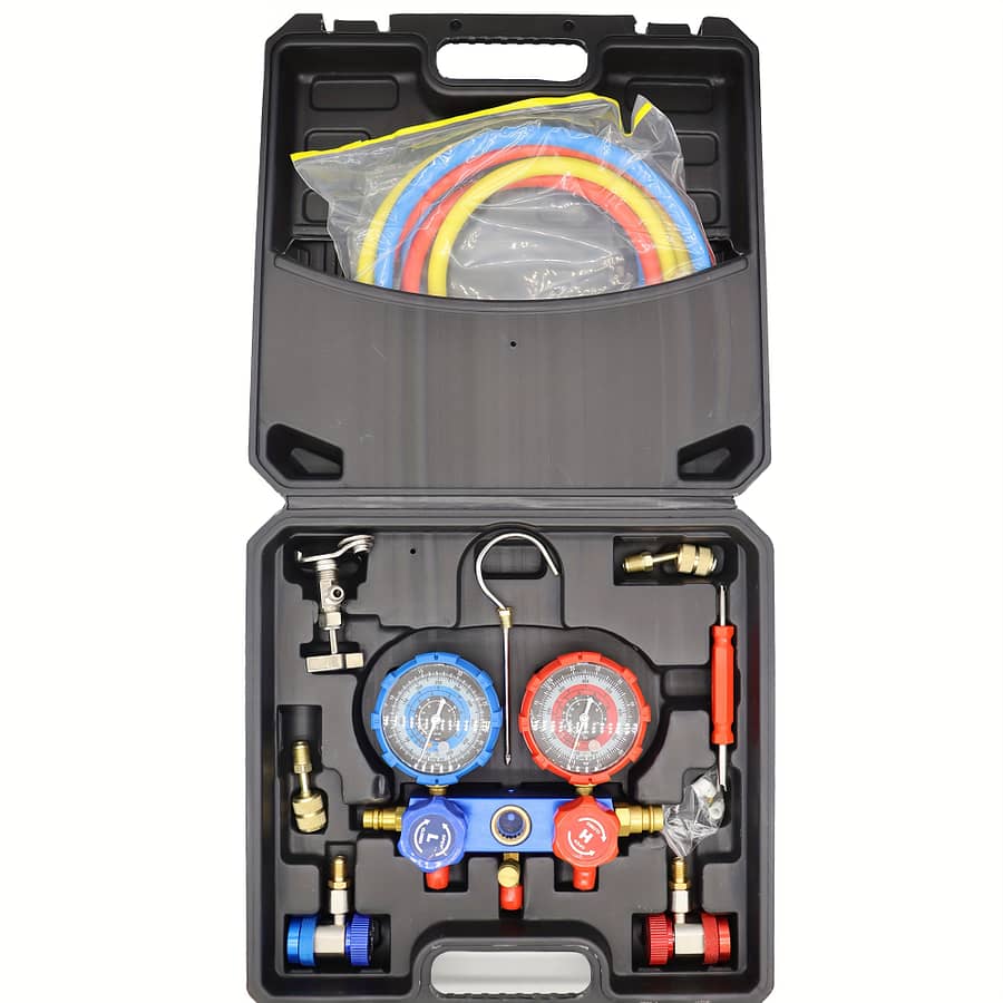 Mythtiger Air Conditioning Diagnostic Tool Kit – R410a, R22, R134a, R404a Dual Gauge Valve Set For Cooling System Repair, Car Cooling Accessories Air Conditioning Line Repair Tools Shop Online at Dubai Trades 2