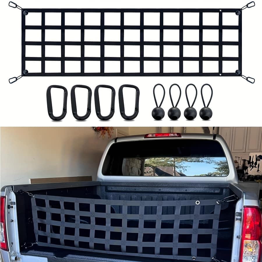 Net For Pickup Truck Bed – Cargo Trucks Bed Divider For Full Size Truck 60” X 18” (black) – Mesh Tail Gate Fit For , For Ford, For Tacoma, For , For Automotive Shop Online at Dubai Trades 2
