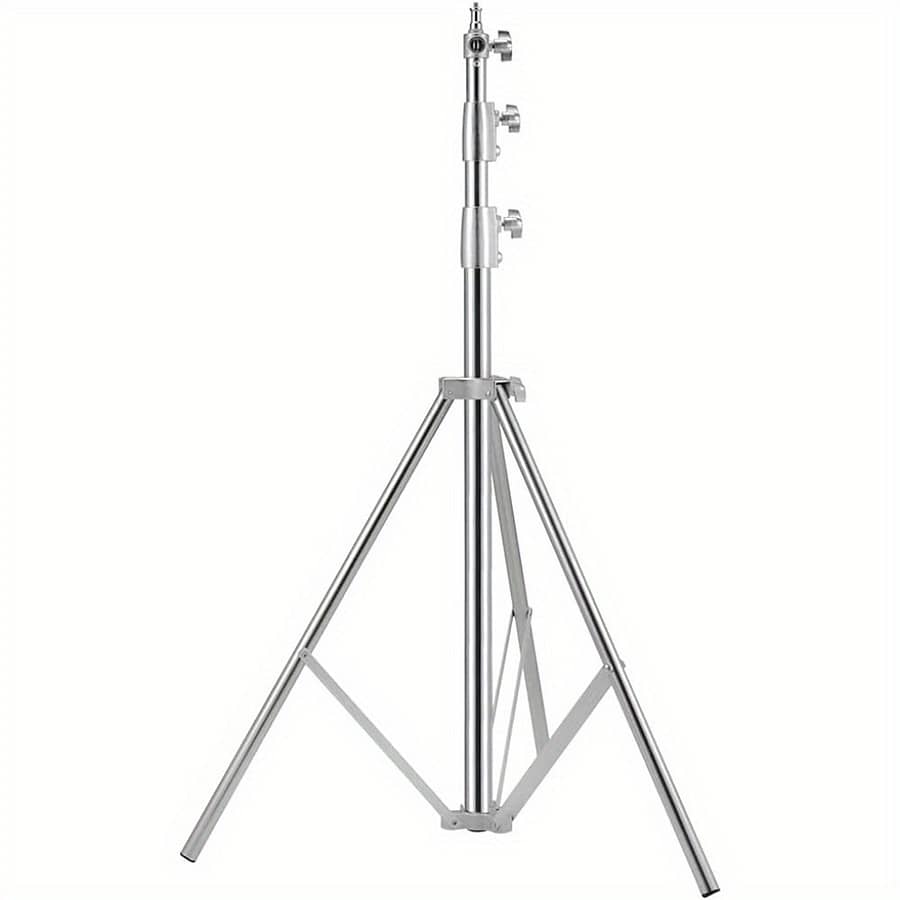 Newks Heavy-duty Stainless Steel Light Stand – 110.2″ Adjustable Tripod For Speedlights, & More With Spring Buffer Protection Background Support Equipment Shop Online at Dubai Trades 2
