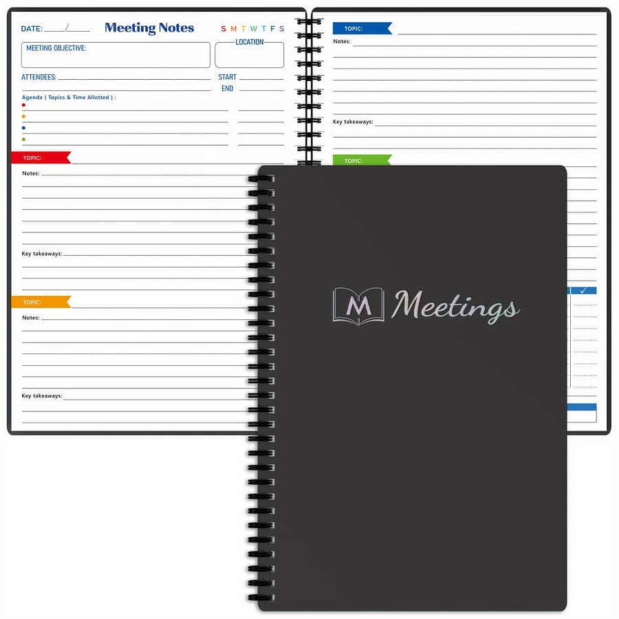 No Date Coil Meeting Planner, Including 70 Sheets Of 100g Thick Double-sided Adhesive Paper, B5 (7*10 Inches) Graph & Data Pads Shop Online at Dubai Trades 2