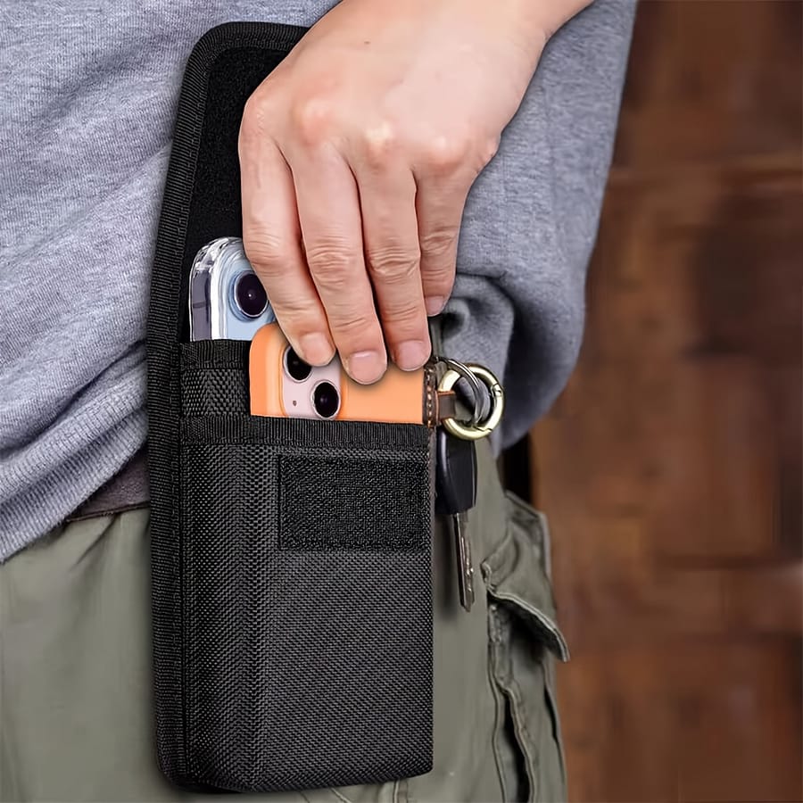 Nylon Pocket Phone For Men – Belt With Snap Closure, Color, Lightweight -functional Organizer For Cards And Smartphones Accessories Shop Online at Dubai Trades 2