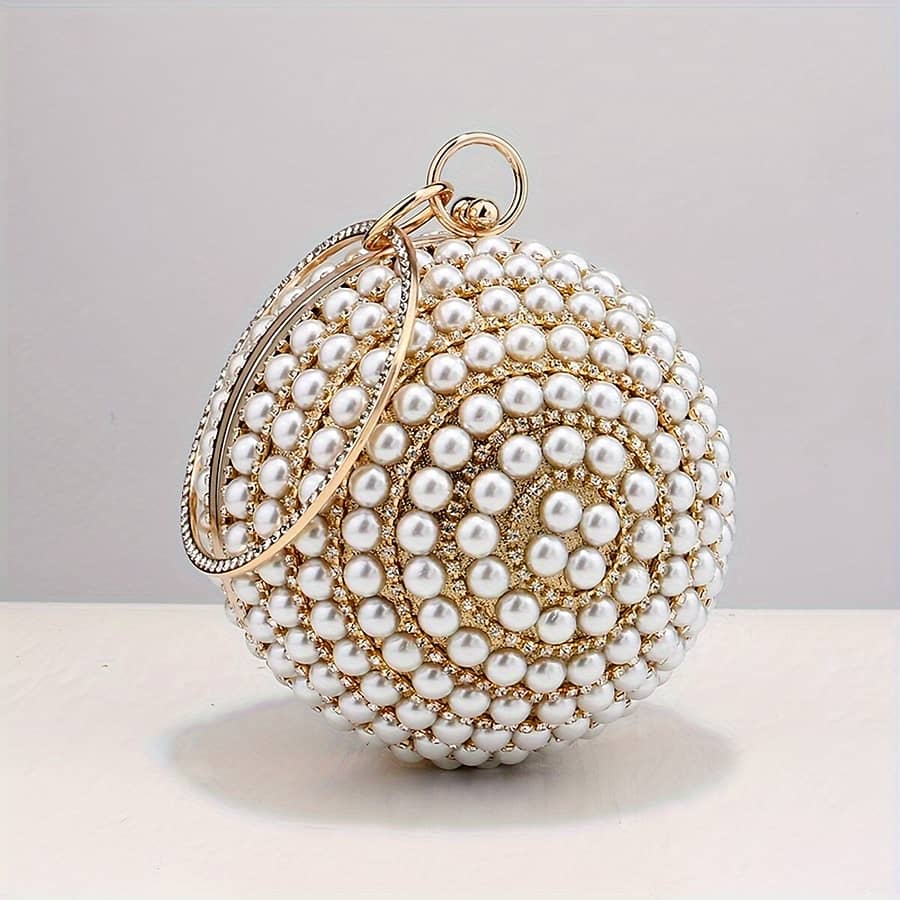 Pearl Decor Evening Bag, Shiny Rhinestone Ball Handbags, Elegant Exquisite Women’s Clutch Purse For Wedding Prom Party Dinner/banquet For Best Gift For Women Clothing, Shoes & Jewelry Shop Online at Dubai Trades 2