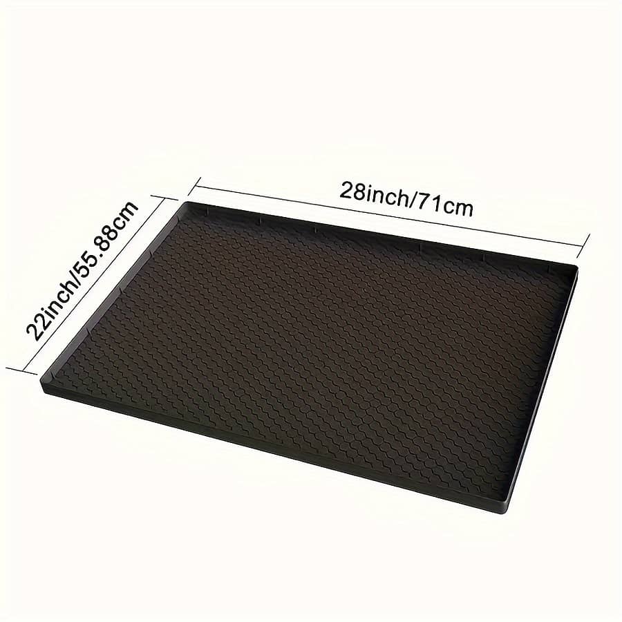 Plaid Pattern Silicone Kitchen Sink Mat, Waterproof Polished Plastic For Kitchen And Laundry Cabinets, Oil Resistant Bathroom Cabinet Mat Protects Bath Shop Online at Dubai Trades 2