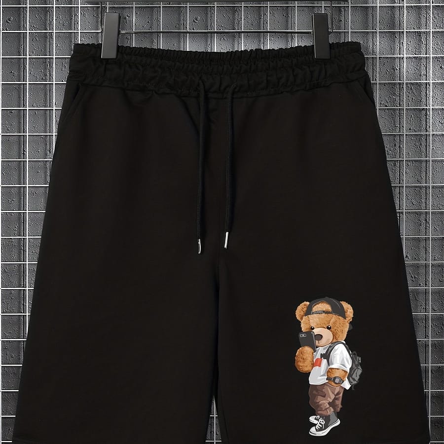 Plus Size Men’s Anime Bear With Phone Shorts, Oversized Trendy Sports/workout Shorts For Males, Men Clothing Clothing, Shoes & Jewelry Shop Online at Dubai Trades 2