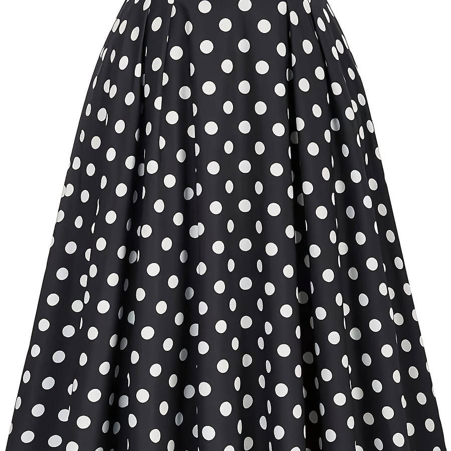 Polka Dot High Waist Flared Skirt, Elegant Button Ruffle Hem Midi Skirt, Women’s Clothing Clothing Shop Online at Dubai Trades 2