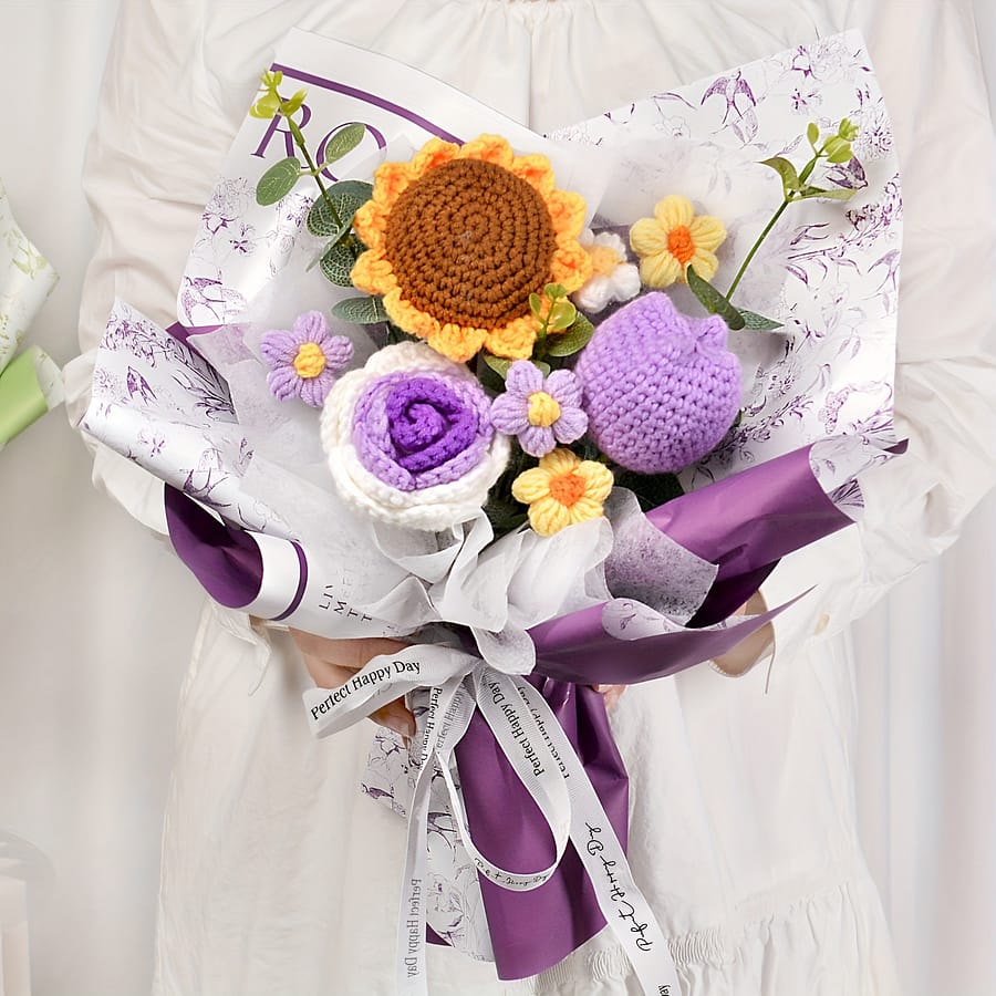 Present, Handcrafted Crochet Bouquet – Lifelike Artificial Roses, Sunflowers & – For Mother’s Day, ‘s, Birthdays & Gatherings Artificial Flowers Shop Online at Dubai Trades 2