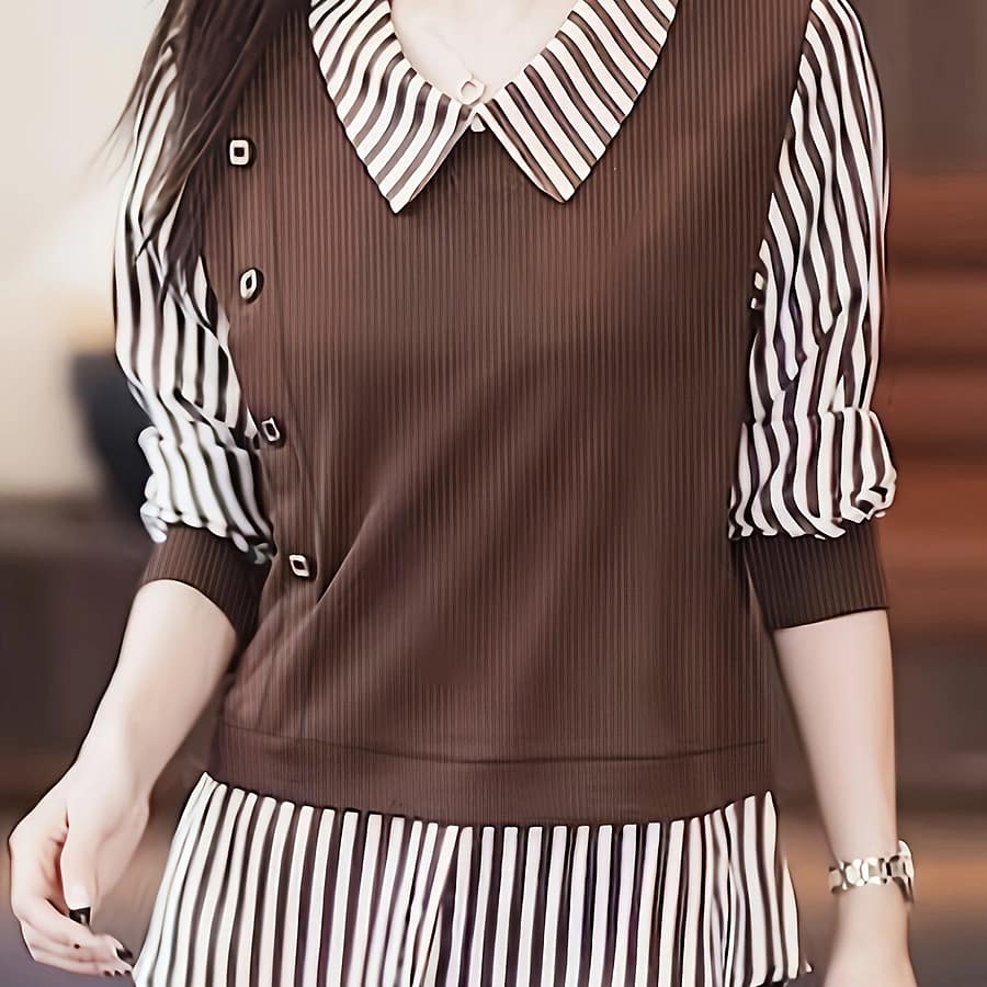 Print Blouse, Casual Three-quarter Sleeve Blouse For , Women’s Clothing Blouses Shop Online at Dubai Trades 2