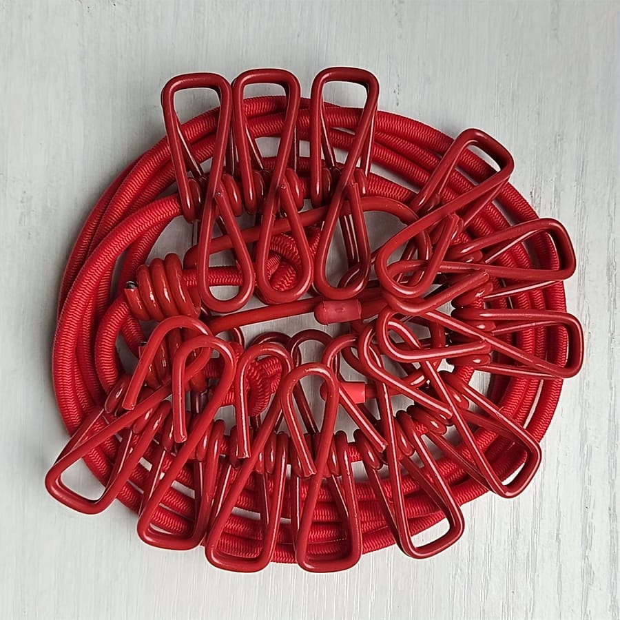 Retractable Clothesline With 12 Plastic Clips – Portable Laundry Drying Rope Rack For Outdoor Use Clotheslines Shop Online at Dubai Trades 2