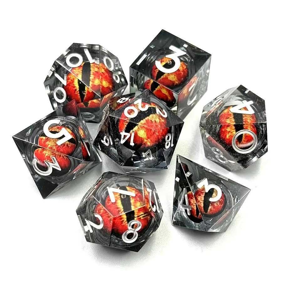 Set Of 7pcs King’s Eye Multi-sided Dice, Tree Number Dice, Board Game Party Game Accessories, Dragon D4 D6 D8 D10 D12 D20 Christmas, Halloween Gift Game Accessories Shop Online at Dubai Trades 2