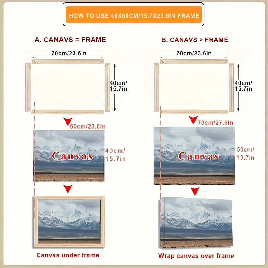 Set Of Wooden Canvas Frames Available In Sizes 30×40, 40×50, 40×60, And 50×70 Cm, Diy Stretching Of Canvas Prints, Paintings, And Wooden Wall Art For Home Decoration. Home & Kitchen Shop Online at Dubai Trades 2