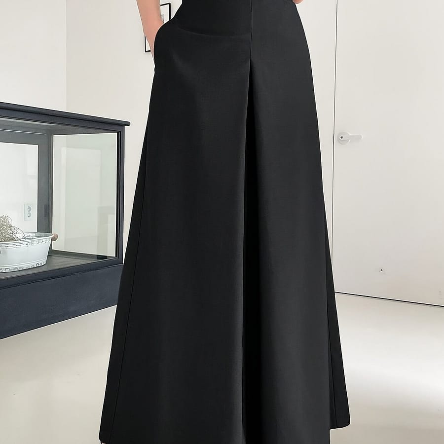 Slant Pockets Wide Leg Pants, Elegant High Waist Loose Pants For , Women’s Clothing Clothing Shop Online at Dubai Trades 2