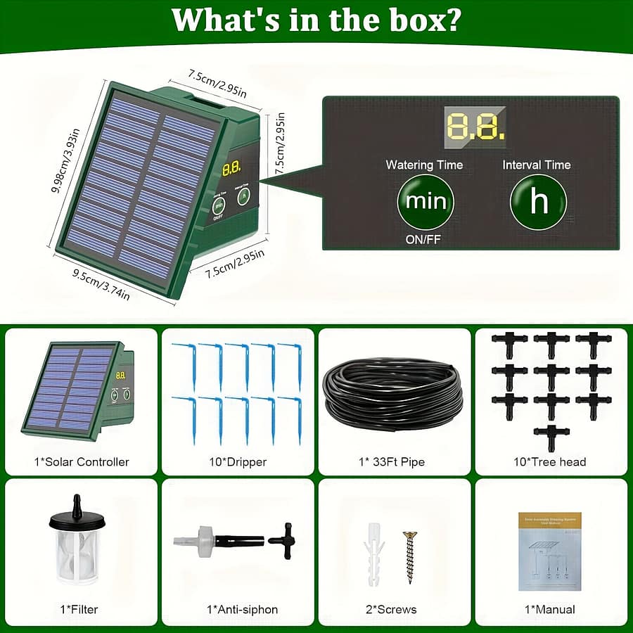 Solar-powered Automatic Drip Irrigation System For Gardens – Supports 30 Pots, Water-saving Self-watering Kit For Indoor & Outdoor Plants Agriculture & Grounds Management Shop Online at Dubai Trades 2