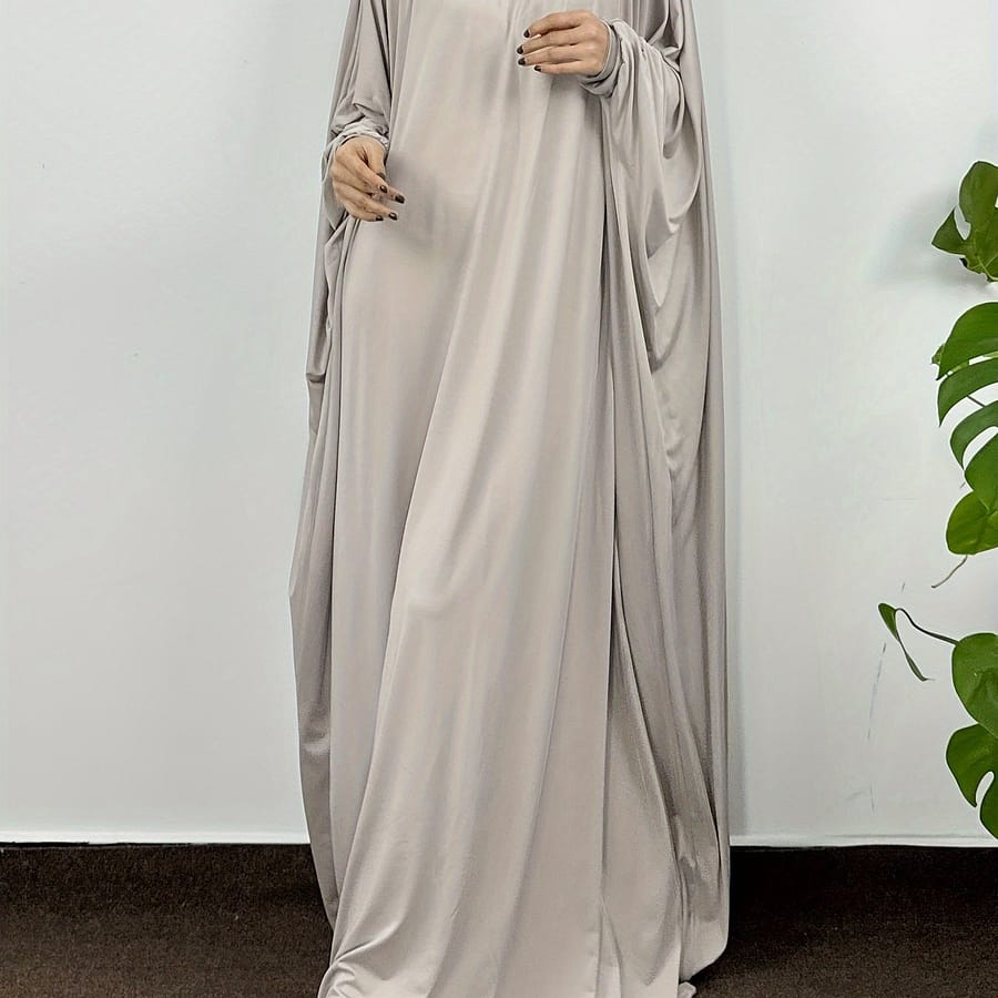 Solid Color Loose With Hood Maxi Burqa, Casual Long Sleeve Simple Burqa, Women’s Clothing Burqas Shop Online at Dubai Trades 2