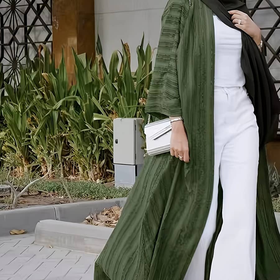 Solid Color Open Front Cover Up, Elegant Long Sleeve Maxi Flowy Versatile Outwear, Women’s Clothing Clothing, Shoes & Jewelry Shop Online at Dubai Trades 2