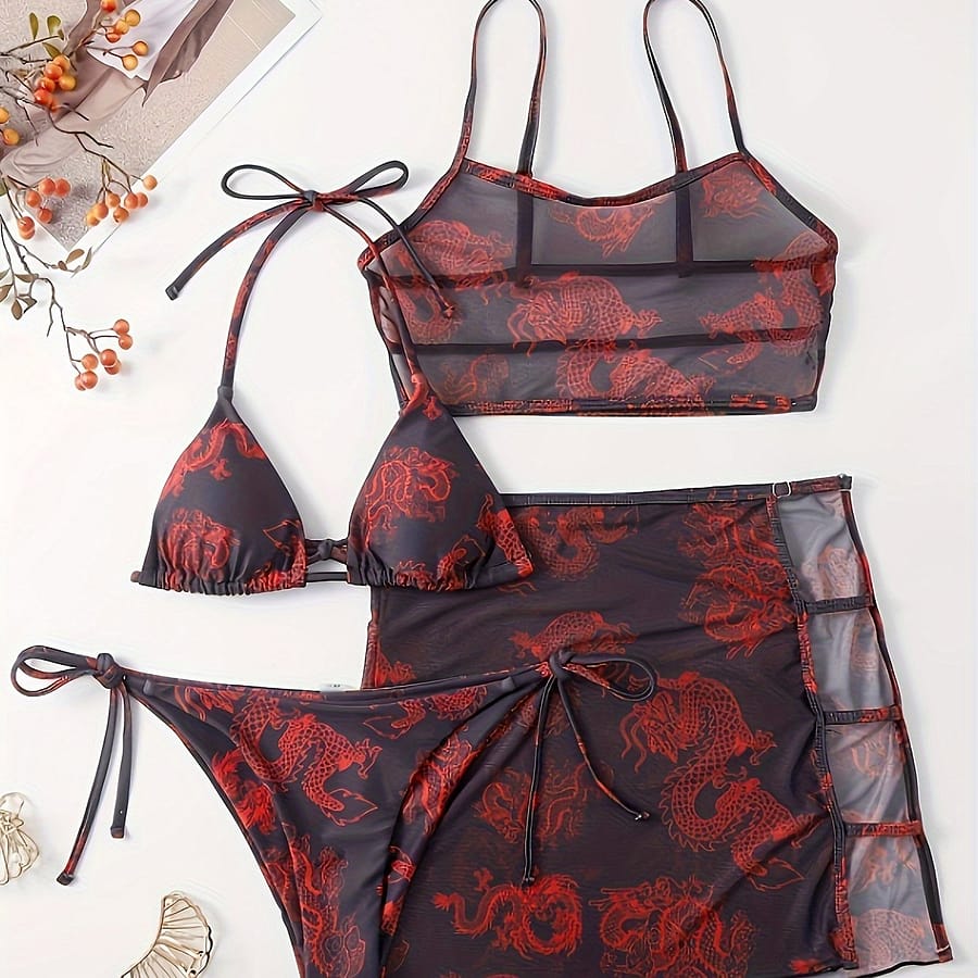 Split High-stretch Printed Swimsuit Clothing Shop Online at Dubai Trades 2