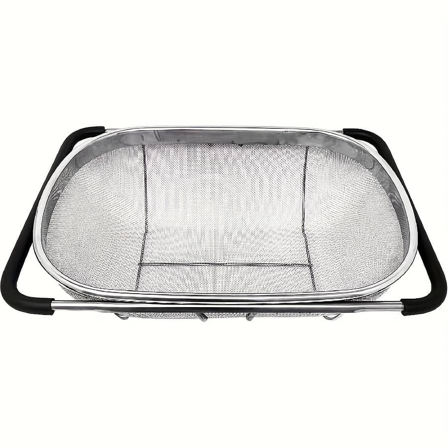 Stainless Steel Fine Mesh Strainer And Drainage Basket For Vegetable Filtering – Kitchen Essential, Food-safe, Filtering Vegetables Colanders Shop Online at Dubai Trades 2