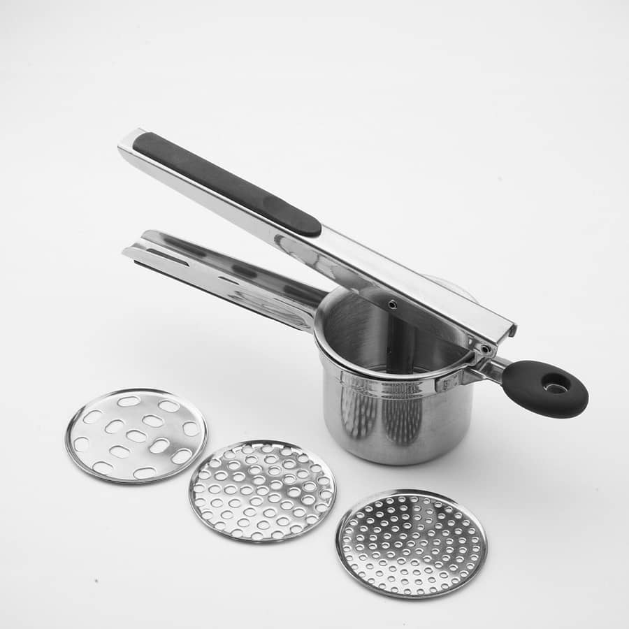 Stainless Steel Potato Masher With Silicone Handle, Metal Potato Press And Mincer, Kitchen Gadget For And Vegetable Puree, Potato Masher Stainless Steel Heavy Duty Fruit & Vegetable Tools Shop Online at Dubai Trades 2