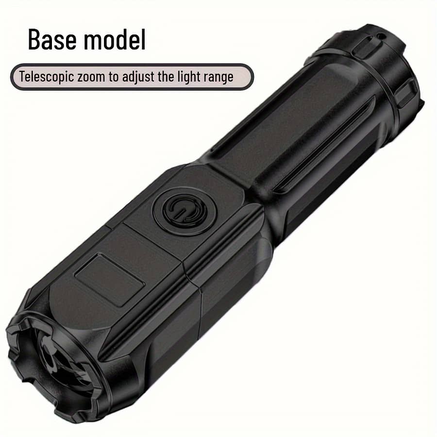 Strong Focus, Usb Rechargeable Led Flashlight With Telescopic – Portable, Multi-functional For Outdoor And Household Use, 400mah Lithium Battery, Pocketsized Flashlights Shop Online at Dubai Trades 2