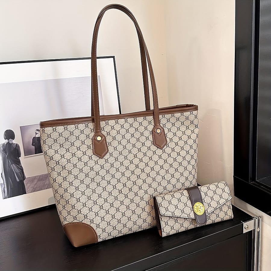 Stylish Large Tote Bag With Wallet Set – Elegant And Spacious Women’s Handbag Clothing, Shoes & Jewelry Shop Online at Dubai Trades 2