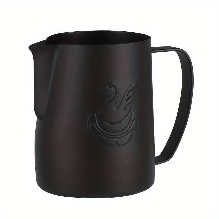 Swan-embossed Stainless Steel Milk Frothing Pitcher 600ml – Espresso Art Jug With Teflon Coating, 304 Food Grade Metal Frother Cup For Baristas And Home Use Coffee Maker Parts & Accessories Shop Online at Dubai Trades 2