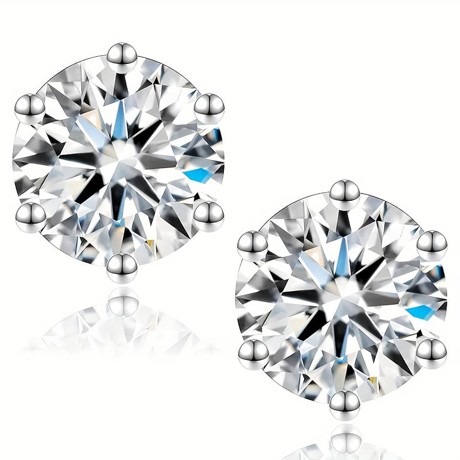 0.5- Moissanite Stud Earrings For Women, Men, Df Color, Silvery Earrings,include Jewelry Box,with Certificate Clothing, Shoes & Jewelry Shop Online at Dubai Trades 2