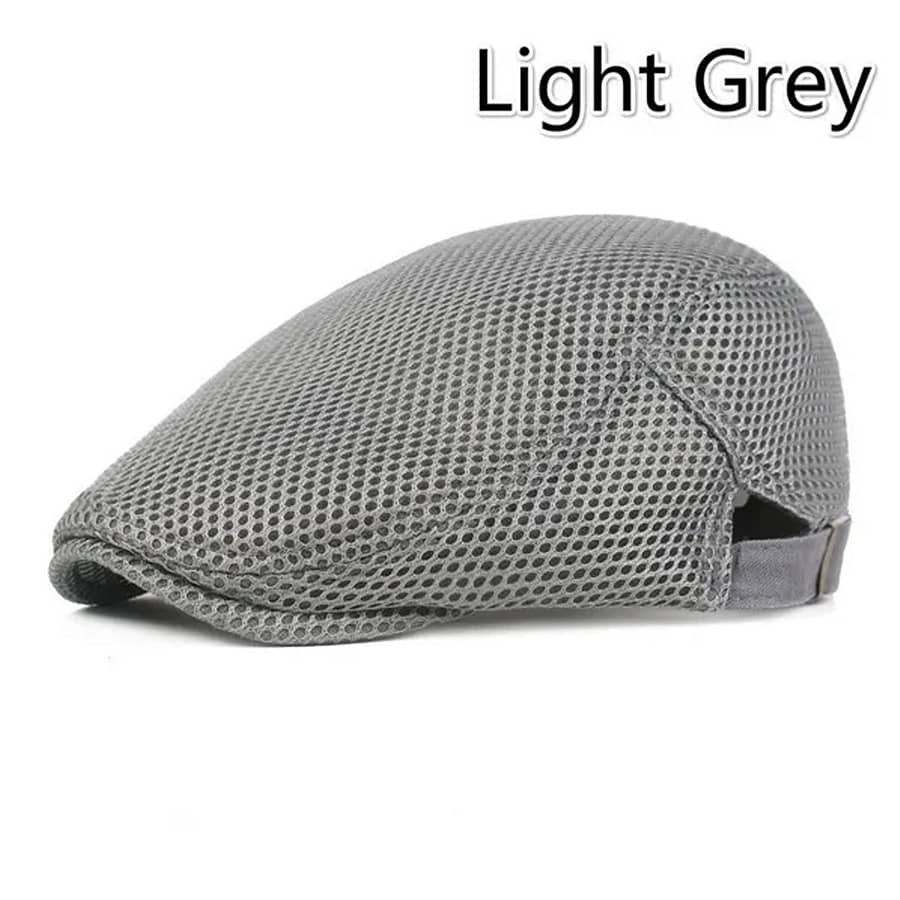 1pc 8 Colors Men Flat Cap Breathable Mesh Summer Hat Adjustable Newsboy Beret Ivy Cap, For Gifts Accessories Shop Online at Dubai Trades 2