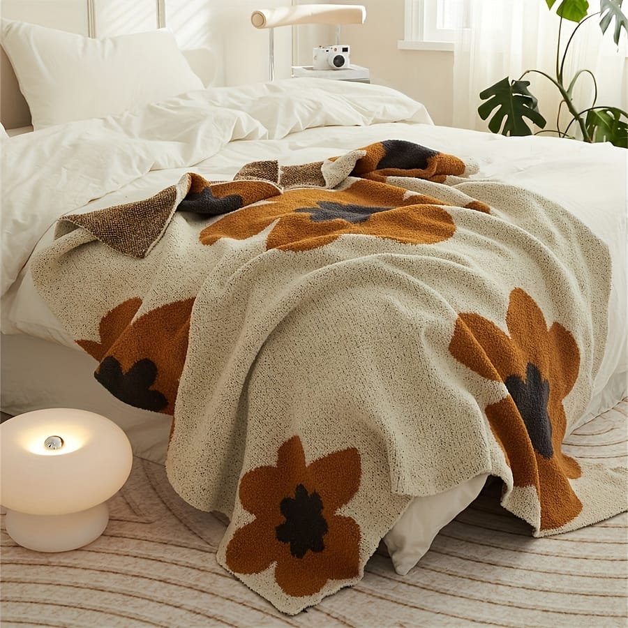 1pc Knitted Blanket, Air Conditioning Blanket Warm Throw Blanket For Couch Bed Sofa Bedding Shop Online at Dubai Trades 2