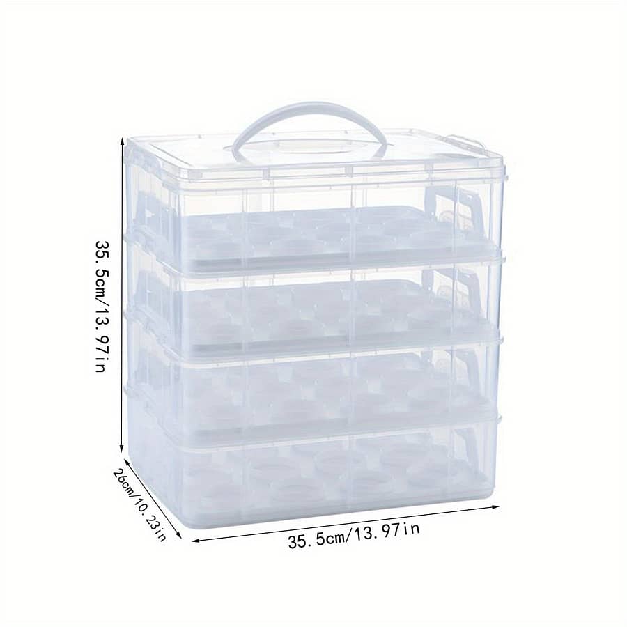 1pc Portable Cupcake Packaging Box Dessert Table Packing Box Storage Box Transparent Portable 4 Can Hold 48 Cakes Bakers Shop Online at Dubai Trades 2