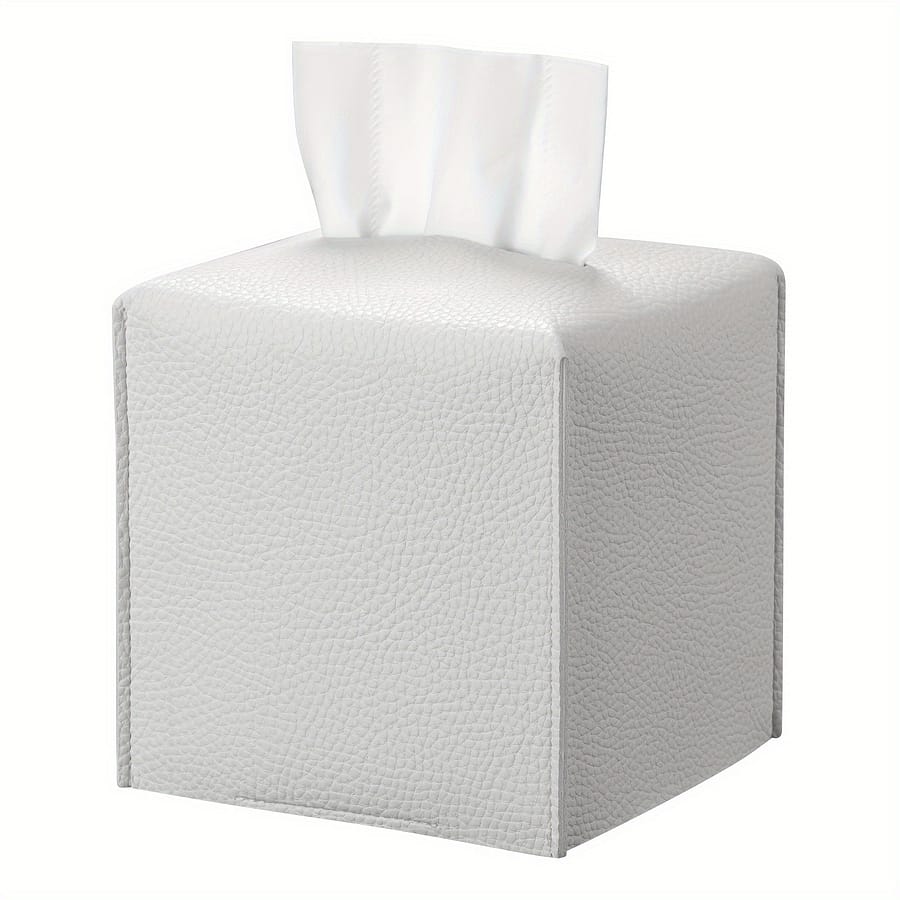 1pc Square Tissue Box, Pu Leather Tissue Box Holder With Bottom Belt Modern Stylish Tissue Box Organizer For Bathroom, Bedroom, Hotel, Office Desk, 5″x5″x5″ Food Service Equipment & Supplies Shop Online at Dubai Trades 2